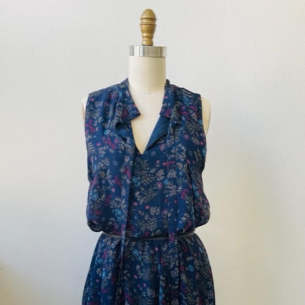 BCBG Generation Navy Floral Print Dress